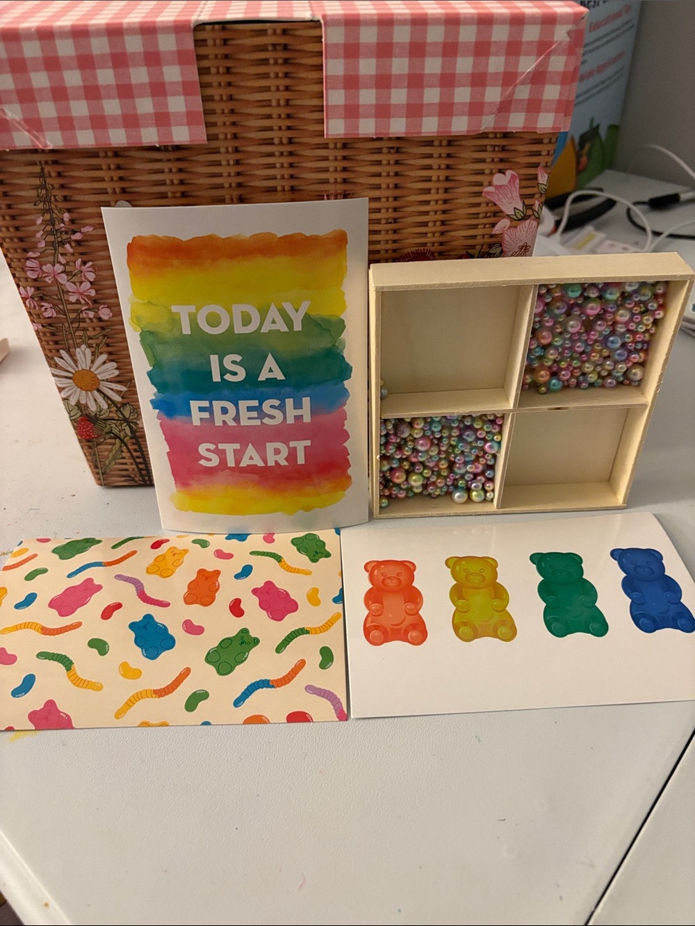 Today Is A Fresh Start Rainbow Wall Art Print Trio - Multicolor